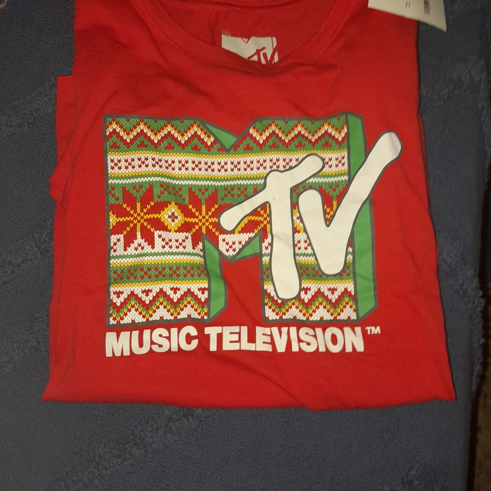 MTV Festive Red Tee with Graphic Design